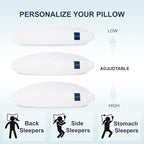 ACCURATEX Pillows Queen Size Set of 2, Hybrid Shredded Memory Foam Pillow - Image 4