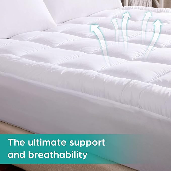 WhatsBedding Waterproof Mattress Pad Twin Size Cotton Top Down Alternative - Image 2