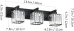 Aipsun Black Vanity Light Bathroom Lighting Fixtures 3 Light Crystal Modern - Image 6