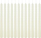 WPONSZU 10 Inch Ivory Spiral Taper Candle Set of 12 Pack Unscented Dripless - Image 9
