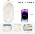 Koville White Marble Tray with Gold Pattern - Image 2