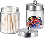 Amolliar 6Pc Apothecary Jars Bathroom Vanity Organizer- Rustic Farmhouse Decor - Image 5