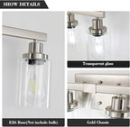 Bathroom Vanity Light, 5-Light Nickel Modern Matte Wall Sconce Lighting - Image 5