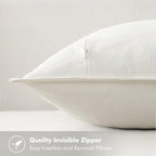 MIULEE Decorative Linen Pillow Covers 20x20 Inch Cream White Boho Farmhouse - Image 3