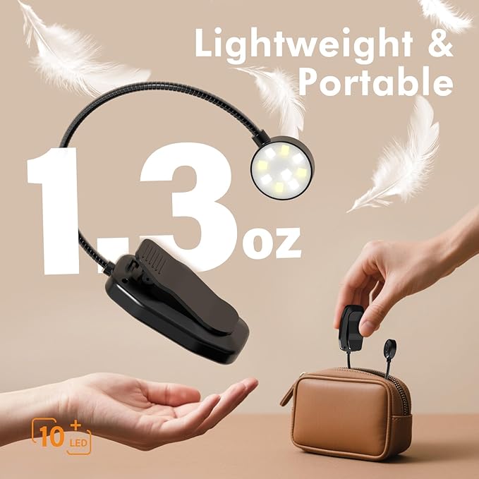 2 Pack 10 LED Rechargeable Book Light - Image 8
