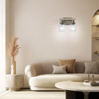 Bathroom Vanity Light, 2-Light Nickel Modern Matte Wall Sconce Lighting - Image 7