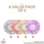 Shower Cap for Women Reusable Extra Large Shower Caps for Men Satin Double - Image 2