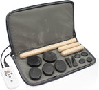 Massage Stones Set with Warmer Kit Hot Rocks Bamboo by Goodtar