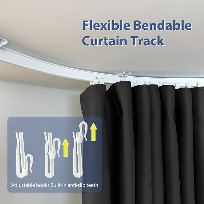 Room Divider Ceiling Mounted Curtains Track Sets Extra Wide Blackout Curtain - Image 5