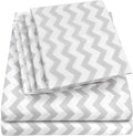 Queen Sheets Chevron Grey- 6 Piece 1500 Supreme Collection Fine Brushed by SweetHomeCollection