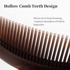 Dandruff Comb with Self-Cleaning Hollow Teeth & Massage Handle - Image 2