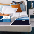 Sleep Innovations Dual Layer 4 Inch Memory Foam Mattress Topper, Queen Size - Image 4