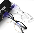 Blue Light Blocking Glasses Vintage Half Frame UV Clear Lens Anti Eyestrain by AOMASTE