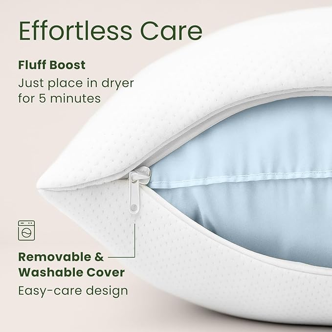 Memory Foam Pillows Queen Size Set of 2 - Image 8
