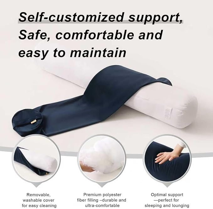 Body Pillow for Adults, Long Round Pillow, Big Cylindrical Pillow, Large Full - Image 4