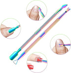 2PCS Cuticle Pusher and Cutter Remover, Xunxmas Salon Nail Scraper - Image 3