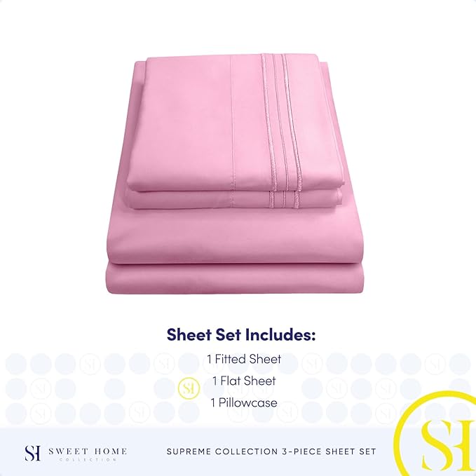 Twin Sheets - Breathable Luxury Sheets - 1800 Supreme Collection Extra Soft - Image 4