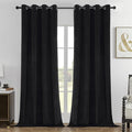 Joydeco Black 100% Blackout Curtains 120 Inch 2 Panels, Luxury Thermal by JOYDECO