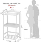 POXAKA 3 Tier Bamboo Bathroom Shelves, Ladder Shelf - Image 3