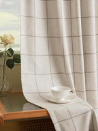 Linen Plaid Blackout Curtains Gingham Double Layer by THREEGIRLSHOME