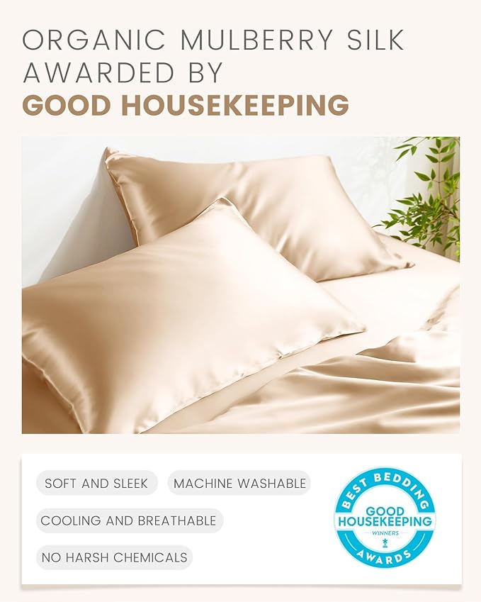 THXSILK Set of 2 100% Mulberry Silk Pillowcase - Image 6