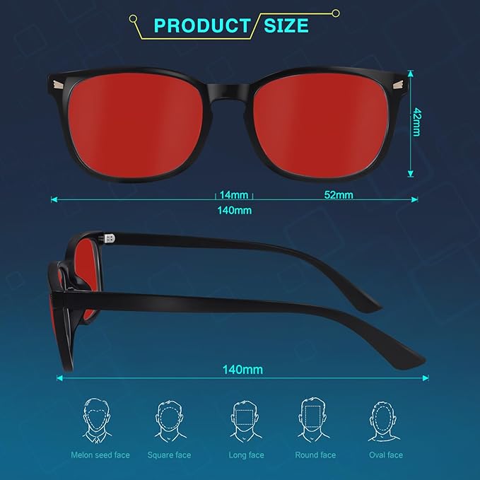 Red Lens Glasses Blue Light Glasses Men Women - Image 6