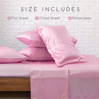 MR&HM Satin Bed Sheets, King Size Sheets Set - Image 2