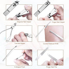 Nail Clippers Set 18 Pieces Stainless Steel Manicure Kit, Professional Grooming - Image 4