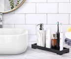 Luxspire Bathroom Vanity Tray, Resin Black Bathroom Tray Toilet Tank Tray - Image 2