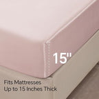 BEDELITE Satin Fitted Sheet and Pillowcases Set, Luxury Soft Similar to Silk - Image 5