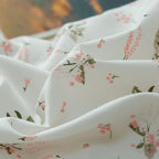 mixinni White Pink Floral Duvet Cover Queen Size Girls Garden Style 100% Cotton - Image 5
