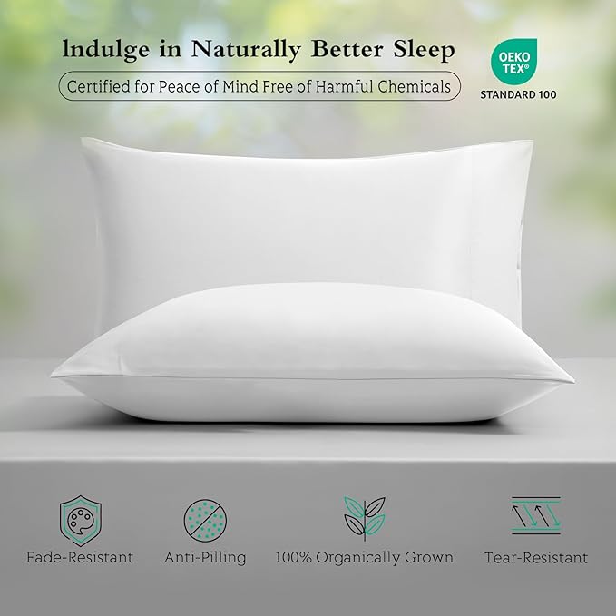 Cooling Pillowcases Queen Size Set of 2, Viscose Derived from Bamboo - Image 3