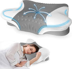 Cervical Neck Pillow for Side Sleepers – Cooling Contour Memory Foam Pillows by Puzzlandia