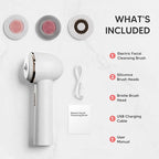 Electric Facial Cleansing Brush, Rechargeable Waterproof Dual Rotating Face - Image 2