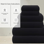 CASA COPENHAGEN Wafffle 4Pcs 100% Egyptian Cotton Large Designer Towels Gift - Image 4