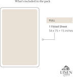 Linen Home 100% Cotton Percale Weave Fitted Sheet, Full Size, Light Taupe - Image 6