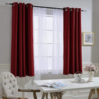 NICETOWN Burgundy Red Blackout Draperies Curtains - Image 2