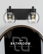 Bathroom Light Fixtures, 2 Light Matte Black Vanity Light, Modern Wall Sconces - Image 4