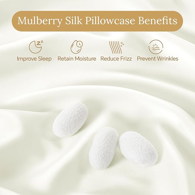 INFIIXSO Mulberry Silk Pillow Cases King Size Set of 2, Silk Pillowcase - Image 2