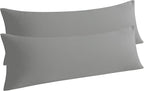 NTBAY 2-Piece Body Pillowcase Set, 20x54 inches, Smoke Grey, Microfiber by NTBAY