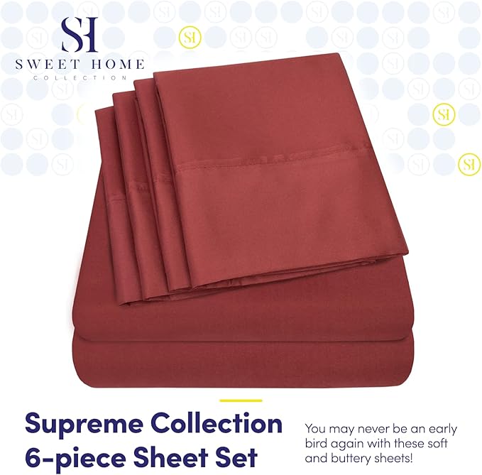 Queen Sheets Burgundy - Image 2