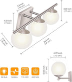 New Bathroom Vanity Light Fixtures 3 Lights Brushed Nickel Glass Shade Modern - Image 3