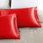 Aormenzy Satin Pillow Cases for Women Standard Size Set of 2, Fade Resistant - Image 5