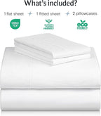 LuxClub 4 PC California King Sheet Set, Deep Pockets Wrinkle Free Cooling Bed - Image 2