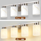 4-Light Bathroom Light Fixtures, Modern Vanity Lights, Brushed Nickel Metal - Image 7