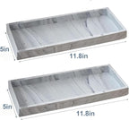 2PCS 11.8” L x 5” W Silicone Soap Dispenser Tray, Bathroom Sink Vanity Trays - Image 3