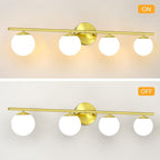 New Bathroom Vanity Light Fixtures Brushed Bronze Milk White Globe Glass Shade - Image 5
