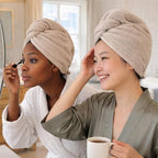 100% Turkish Cotton Hair Towel Wrap 2 Pack – Oeko-TEX Certified Quick Dry Turban - Image 6