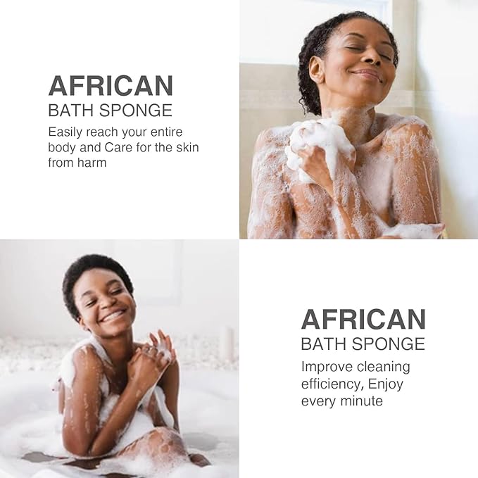 UJFQBH 2 Pieces African Bath Sponge African Net Long Net Bath Sponge - Image 6
