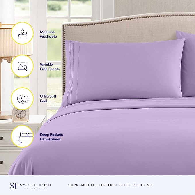 Twin XL Sheets - Breathable Luxury Sheets - 1800 Supreme Collection Extra Soft - Image 2